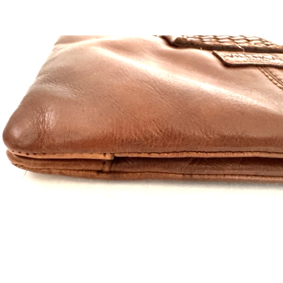 Vilenca Holland Crossbody Clutch Bag Wristlet Brown Leather Zip Pockets Compact - Picture 8 of 15